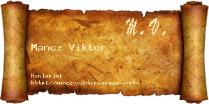 Mancz Viktor névjegykártya